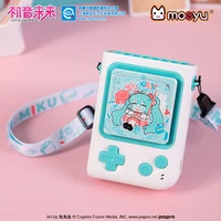 moeyu anime vocaloid miku hanging neck fan mini portable mulitfuntion air cooling conditioner foldable holder props cosplay