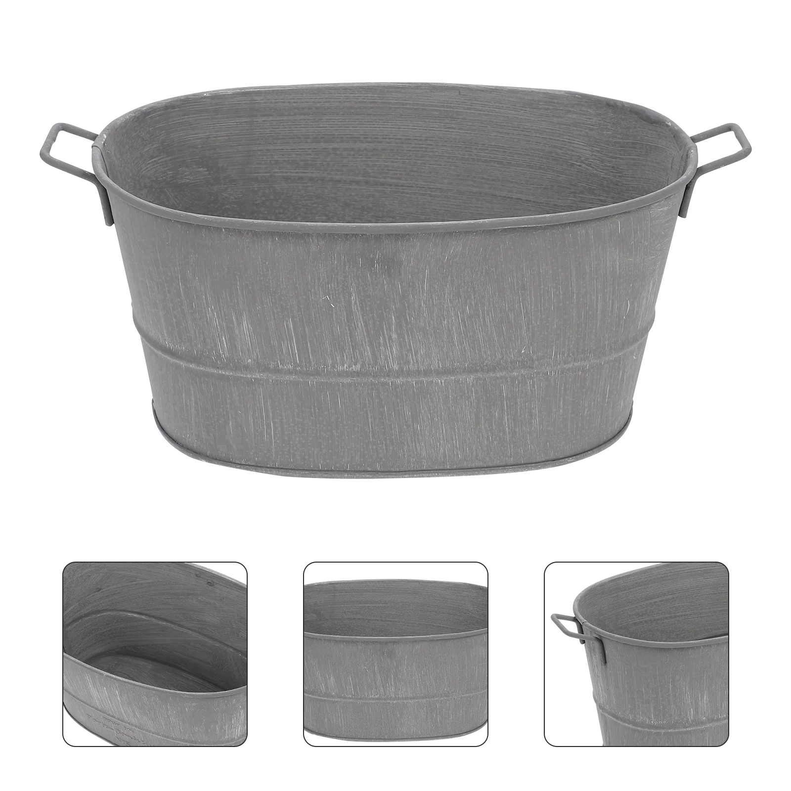 

Planter Pot Flower Vintage Vase Galvanized Metal Iron Bucket Hanging Pots Planters Farmhouse Succulent Garden Outdoor Desktop