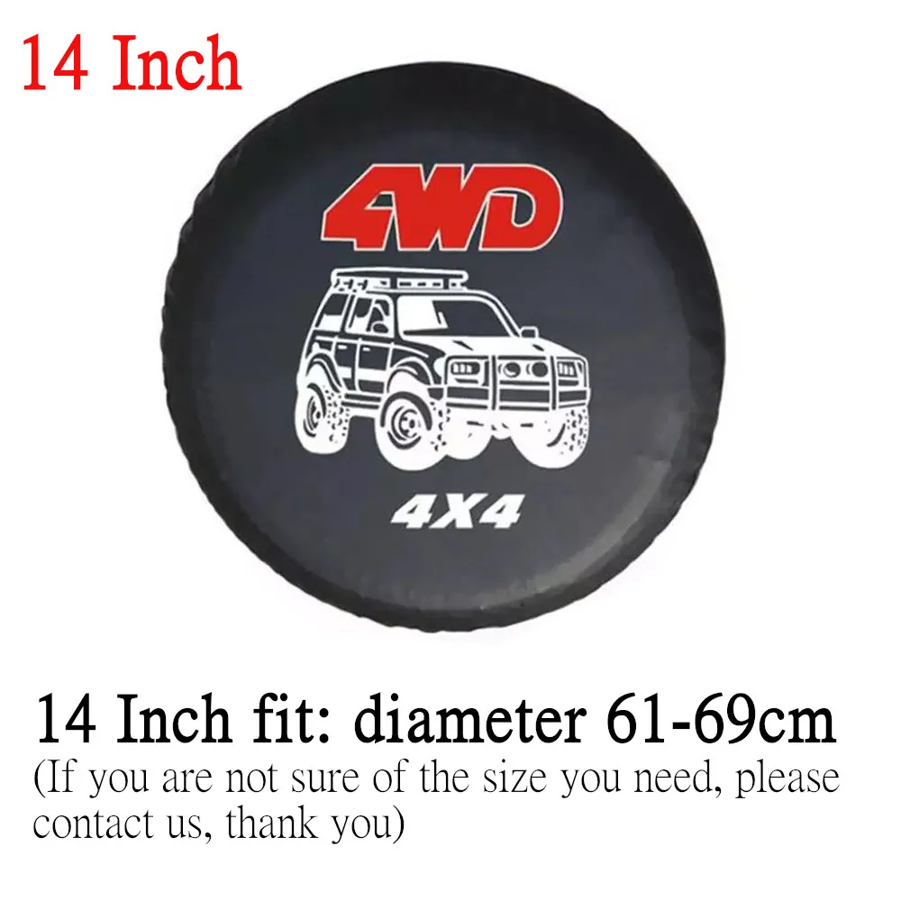 

Чехол Для Запасного Колеса Из ПВХ-кожи 4WD 4x4 Для Jeep Hummer, 14-17 Дюймов, Защитный Чехол Для Автомобильных Шин