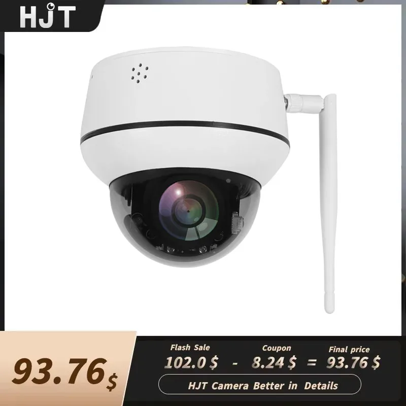Фото HJT 5MP WIFI IP PTZ Dome камера 5x Автоматический оптический зум 2,7-13,5 мм IP Камера ИК ночного видения Гуманоид Отслеживание TF-карта №1