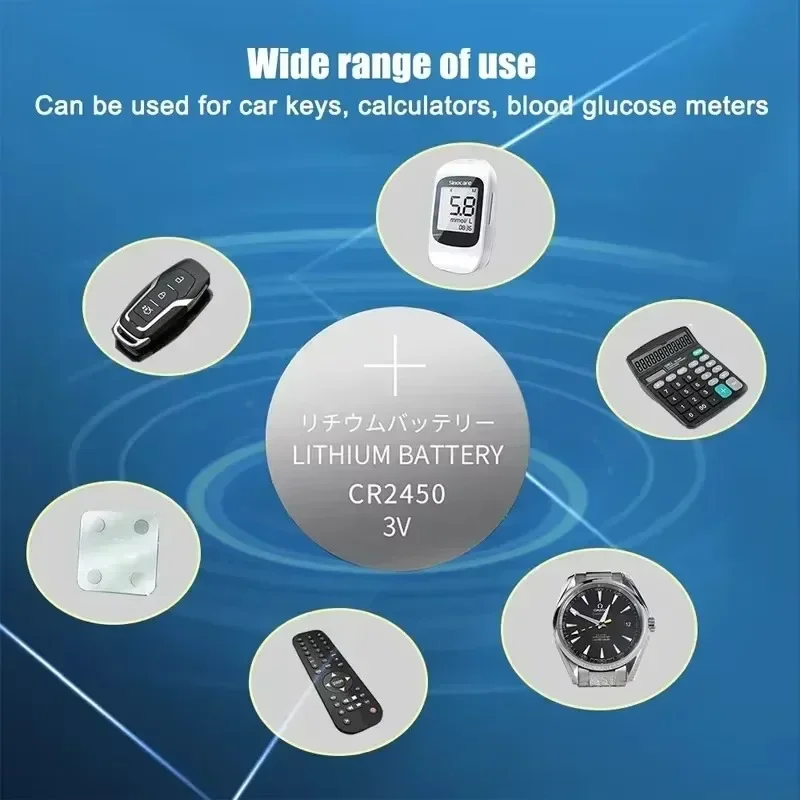 50-200 шт. CR2450 580 мАч 3 В литиевая батарея DL2450 BR2450 KCR2450 LM2450 для ключа автомобиля пульт