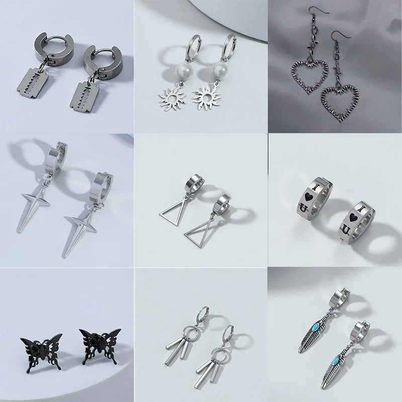 Винтажные серьги-подвески Y2k в стиле хип-хоп и панк, преувеличенный дизайн, Модная бижутерия, подарок, ушные пряжки для мужчин и женщин