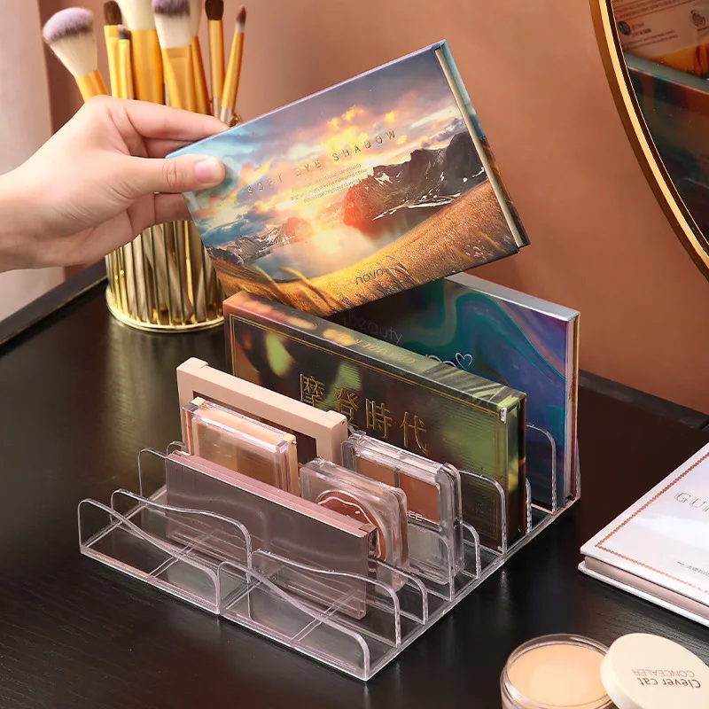 

Makeup Blush Organizer Storage for Cosmetics Desktop Makeup Organizer 8-compartment Plastic Eye Shadow Storage Box Organizer