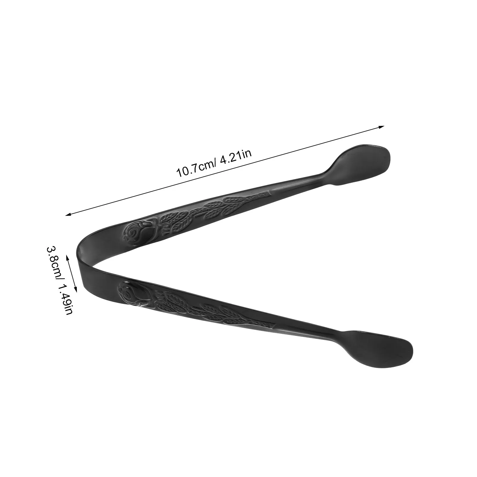Фото 4 шт. черных щипцов для завтрака из нержавеющей стали, нескользящие, для печенья, закусок, кофе-баров, выпечки и сервировки закусок. №3