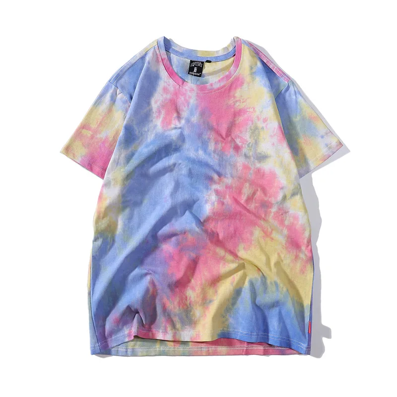 

Women Summer Fashion O-Neck Short Sleeve Loose Tops Green Yellow Plus Size Pullover Tees Indie Multicolors Print Casual T-Shirts
