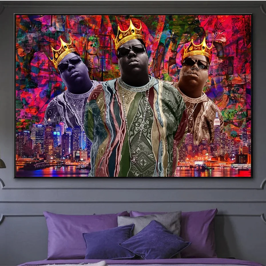 

Hip Hop Singer Biggie Smalls Music Canvas Painting Rap Star Memento Poster and Print For Living Room Wall Decor Picture Cuadros
