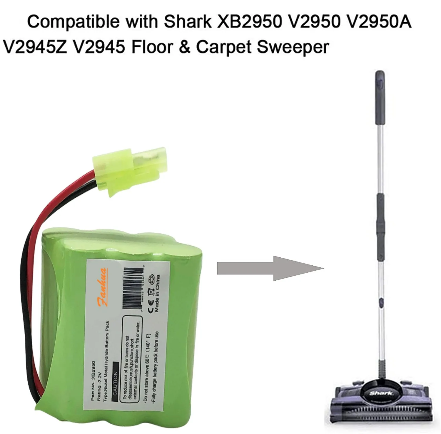 Замена никель-металлогидридной батареи 7 2 в для вакуумного ковра Euro Pro Shark XB2950 V2945