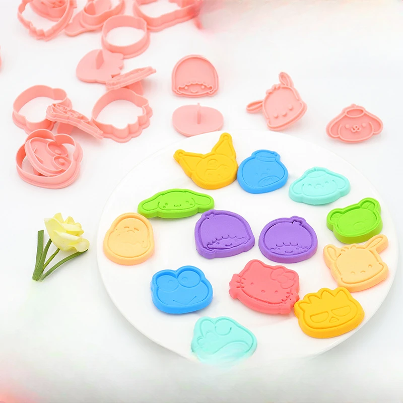 

Sanrio Anime Hello Kitty Cookie Mold Cinnamoroll Kuromi My Melody Baking Shape Cartoon Food Mold Safety Material Kawaii Gift