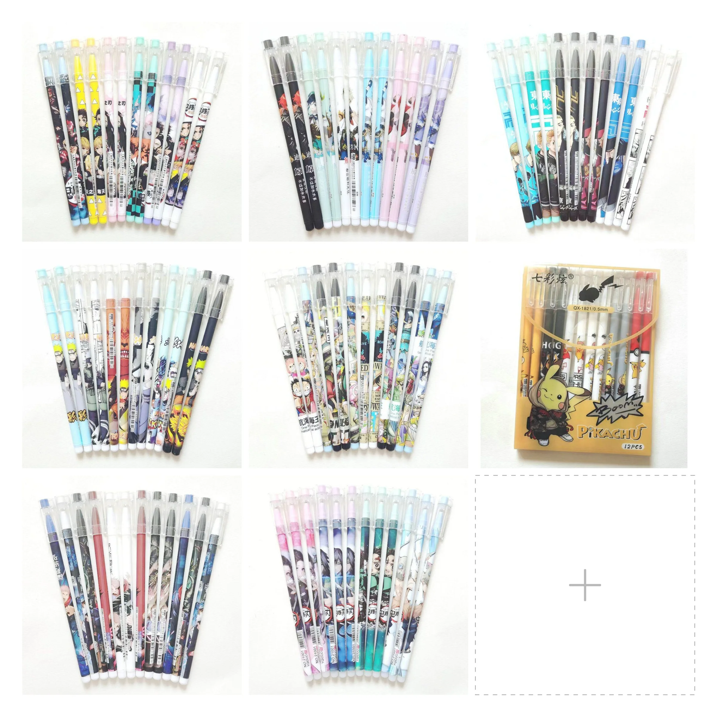 Anime Black Gel Pen Education Office Supplies 12pcs/box Kawaii Stationery Pen School Suppli Pen