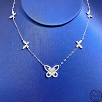 brand new 925 sterling silver moissanite butterfly necklace pendant fashion sterling silver jewelry women jewelry