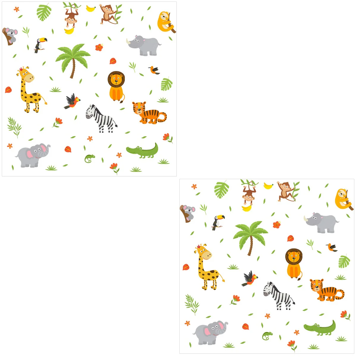 

Animal Sticker Wall Window Animals Decal Stickers Nursery Background Jungle Mural Decalswallpaper Diy Door Cartoon Theme Clings