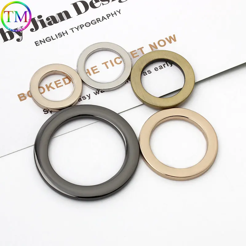 10-50 Pieces Metal Flat Custom O-Ring Bag Buckles Women Handbag Strap Clothes Decorative Clasp Loop Diy Hardware Accessories