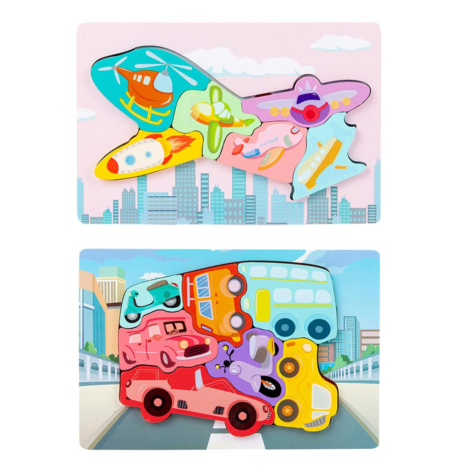 

Wooden Puzzles Jigsaw Brain Teaser Boards Educational Preschool Toys Cartoon Toys Montessori Toys Boy and Girl Toddlers Baby