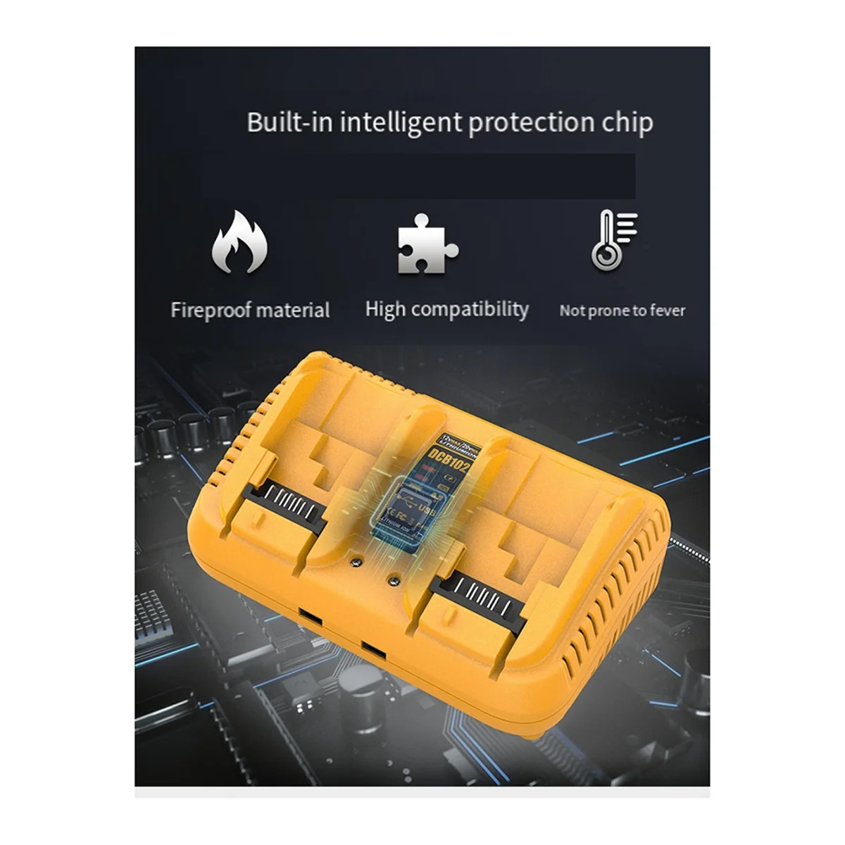 Замена DCB102 для зарядной станции Dewalt зарядное устройство с двумя USB-портами