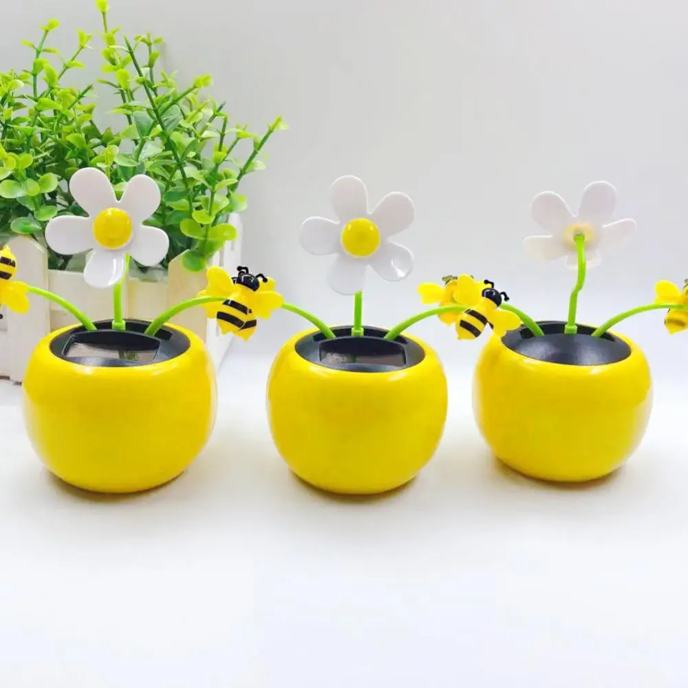 

Creative Plastic Solar Power Flower Car Ornament Flip Flap Pot Swing Kids Toy Car Accessories Best Gift