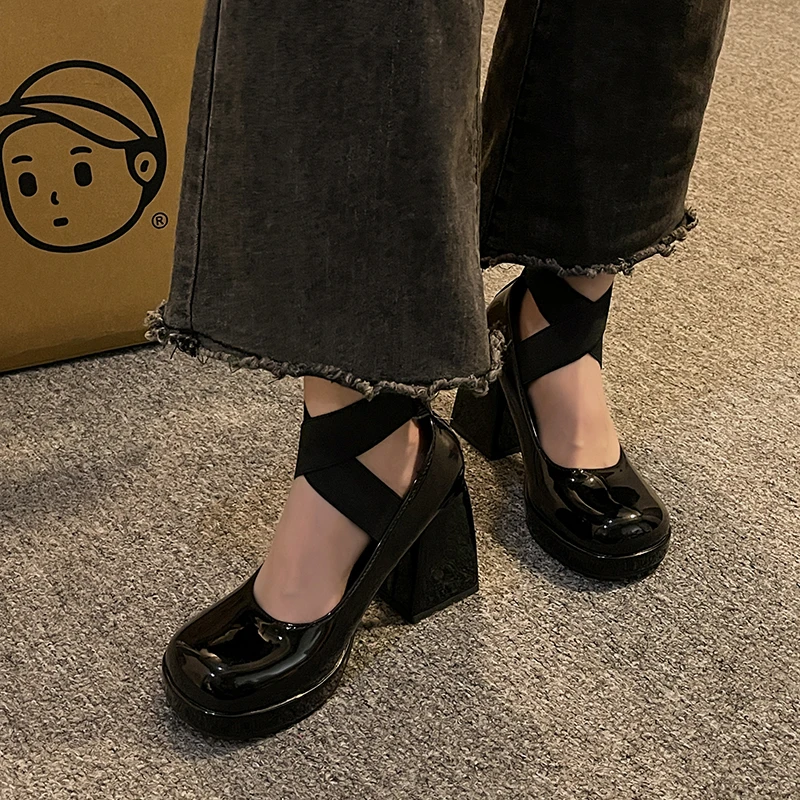 Mary Jane Women's Shoes 2023 New Fashion Platform High Heels Solid Lolita High Heels Casual Dress Shoes Women's Shoes Sandals