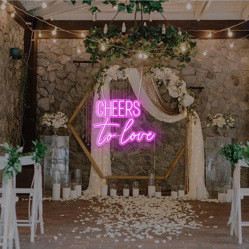 

Cheers to love Led Neon Signs Customed Personalized Letters Sign Neon Light for Wed Wedding Party Marriage Wall Decor Gift