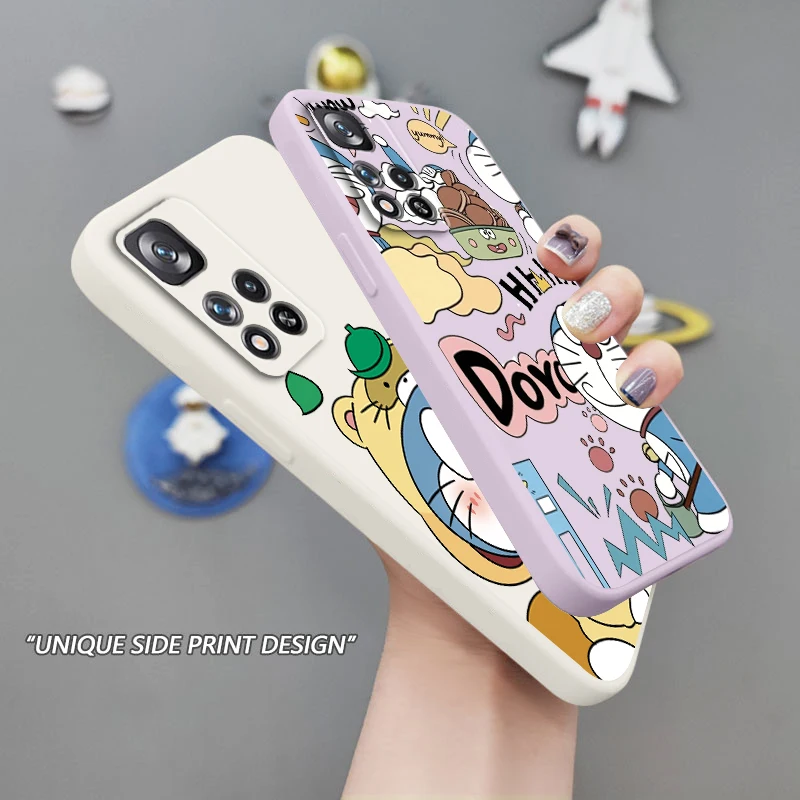 

Liquid Rope Soft Cover Doraemon Anime Cartoon Art Phone Case For Xiaomi Redmi Note 11 11S 11T 10S 10 9S 9T 9 8T 8 Pro Plus 5G