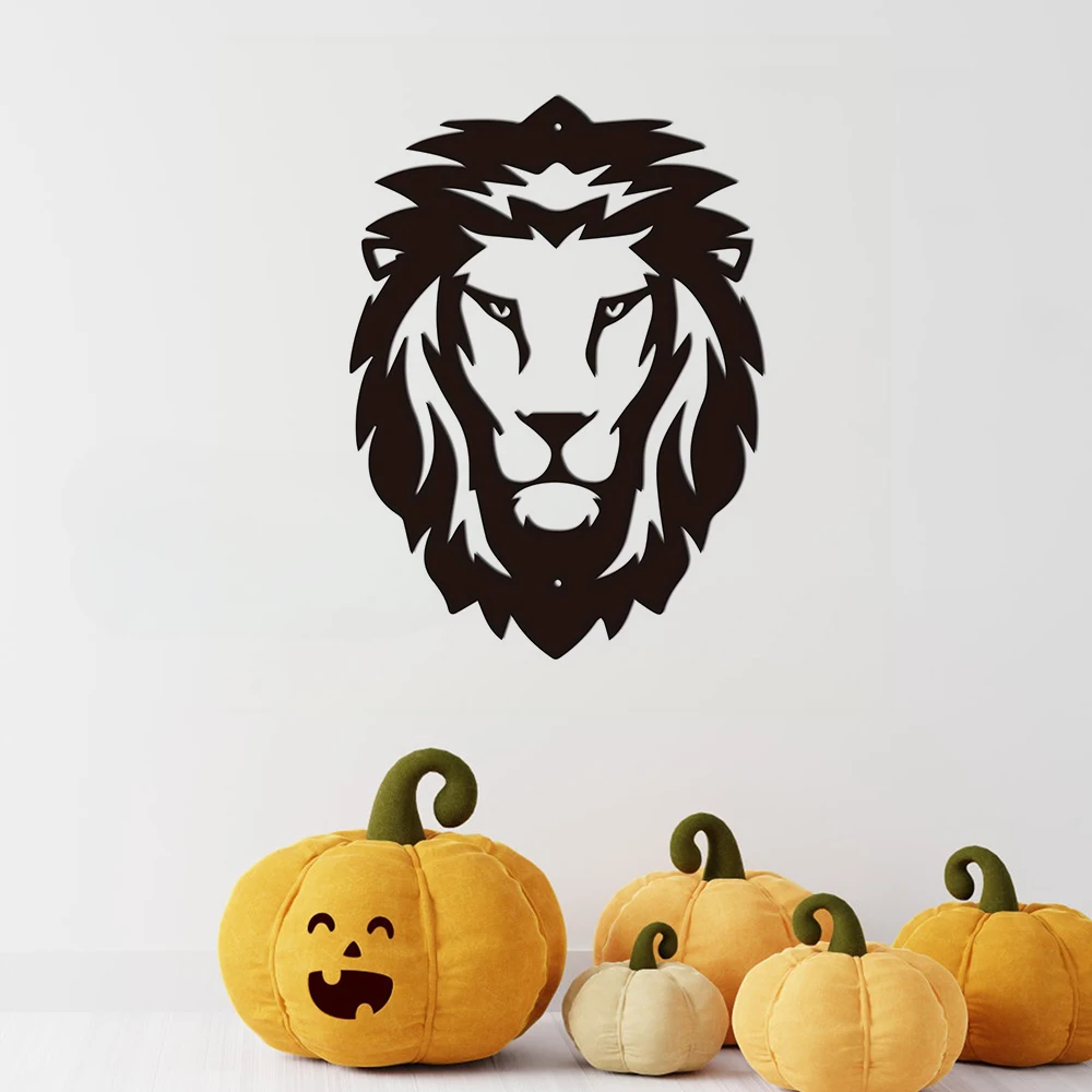 Черная Голова Льва Геометрический Металлический Настенный Художественный