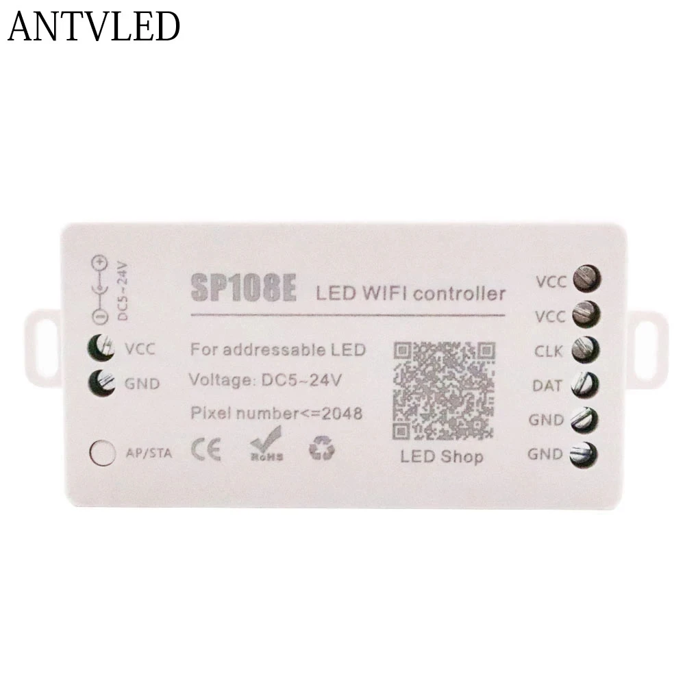 

WS2812B SP108E LED Strip WIFI Controller WS2811 WS2813 WS2815 SK6812 Etc LED Module Light Smart APP Wireless Control DC5-24V