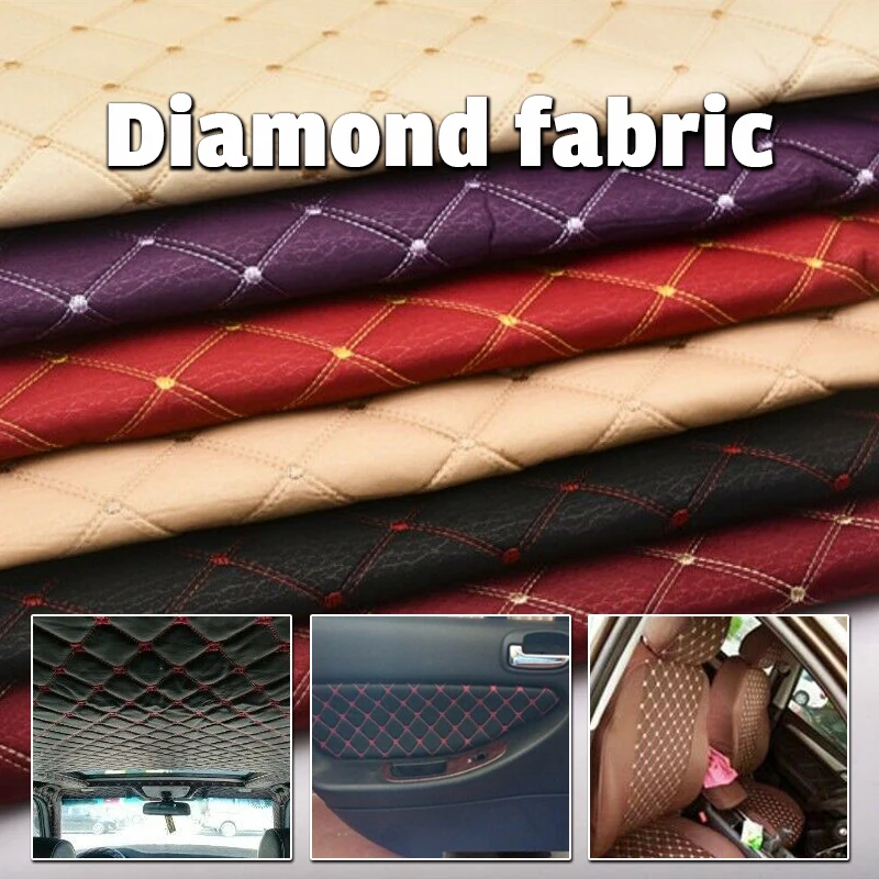 

100*140cm Embroidered Plaid Fabric Sponge Car Interior Roof Fabric Car Seat Cushion Sofa Tarpaulin Material Upholstery