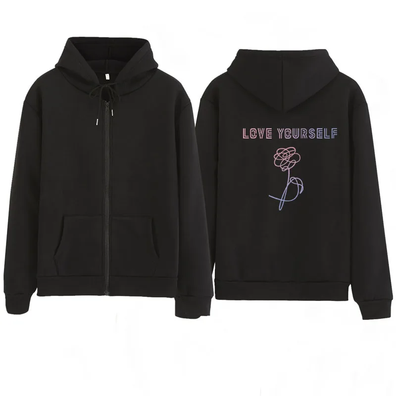 

2020 SPOTIFY Zip hoodie jung kook hoodies 97 sweatshirt LOVE YOURSELF Tear LOVE YOU hoody harajuku kpop Zip hoodie