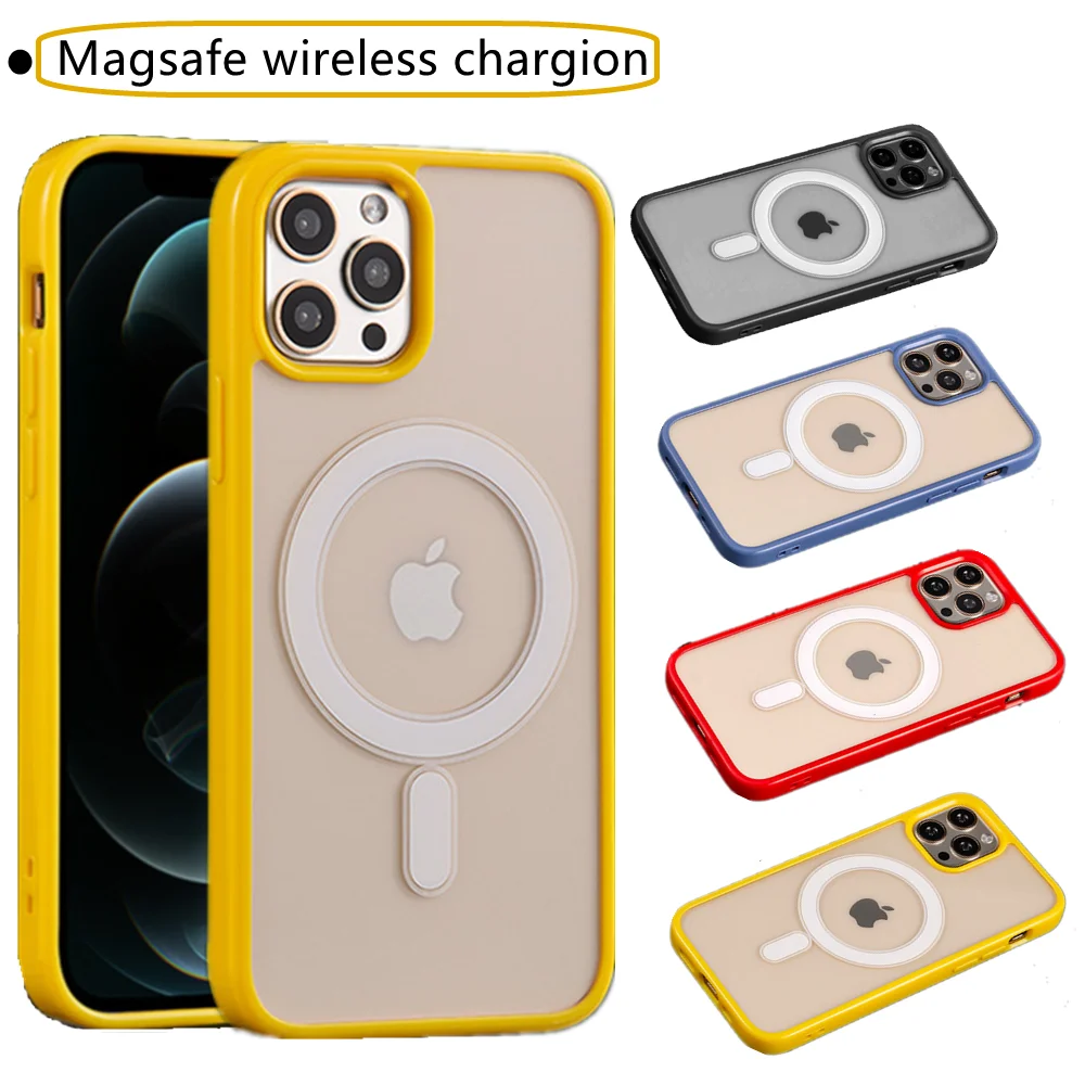 

Original Candy Color Magsafe Magnetic Phone Case for IPhone13 12 11 Pro Max XR Xs X 7 8 Plus Wireless Charging Lntelligent Cover