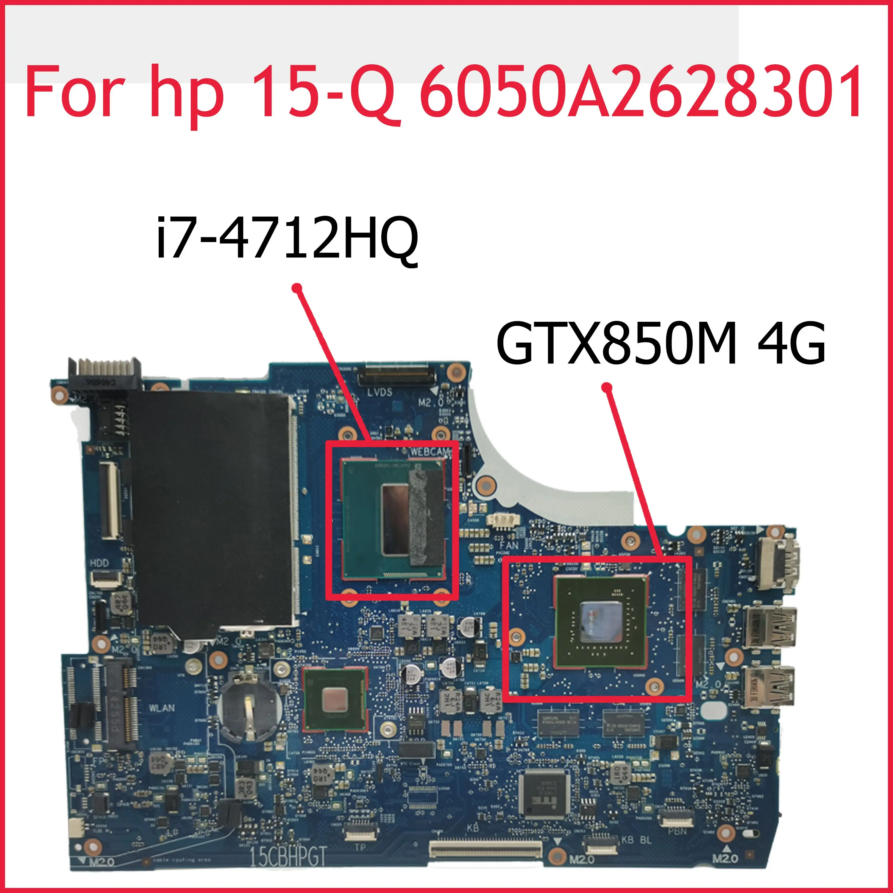 

Материнская плата для ноутбука HP Envy 15-Q 15T-Q с i7-4712HQ ЦП GTX850M 4G-GPU 6050A2628301-MB-A02 100% рабочий 765736-501 765736-001