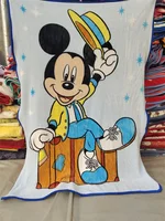 Disney Mickey Mouse Minnie Elsa Anna Princess Lightweight Plush Queen Size Blankets on Bed Sofa Plane Flatsheet Bedding Throws