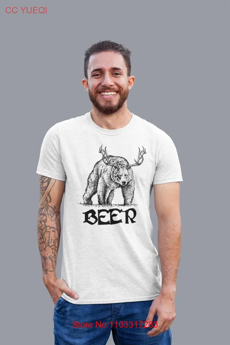 Забавная хлопковая Футболка с изображением медведя пива Бесплатная доставка