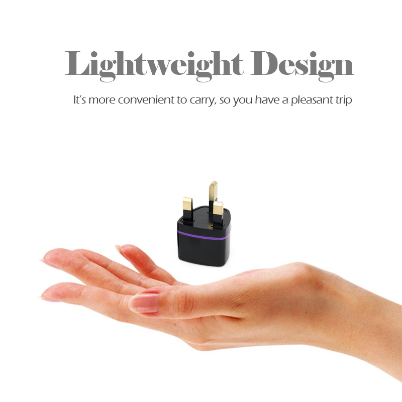 Универсальный адаптер для путешествий с европейской, американской и австралийской розеток на британскую розетку.