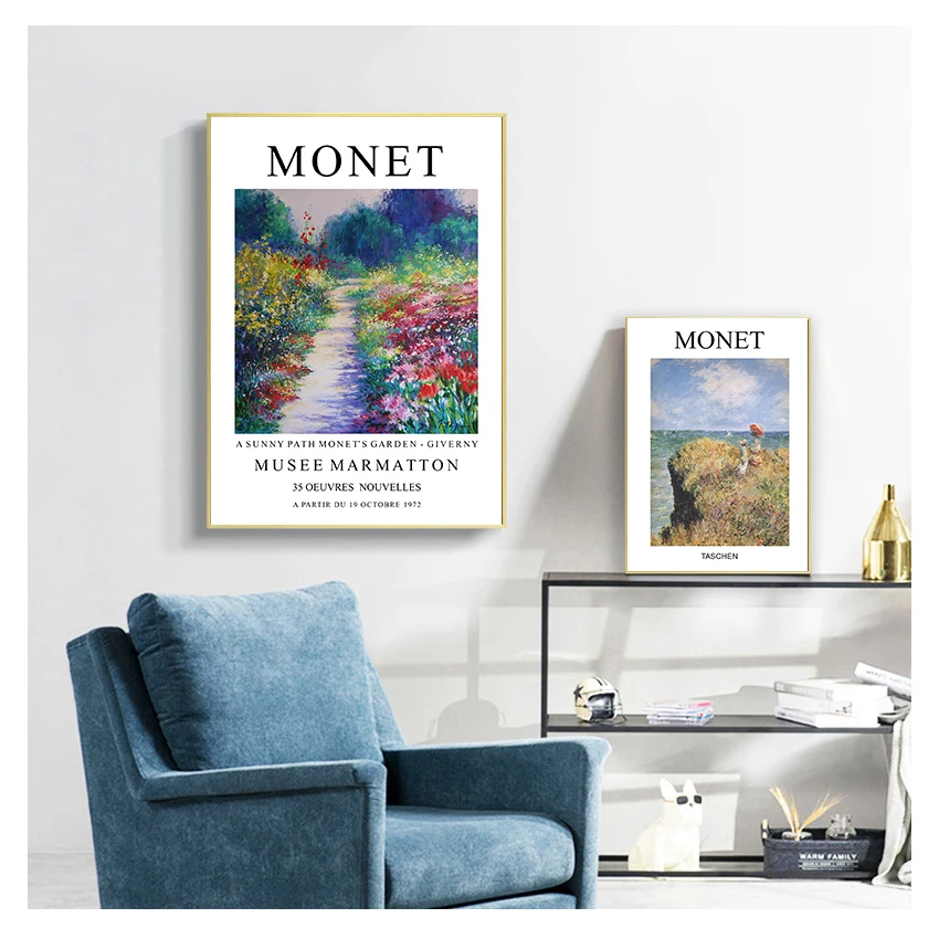 

Abstract Painting Exhibition Posters Canvas Print Wall Pictures Bedroom Living Room Home Wall Decor Claude Monet Classic Vintage