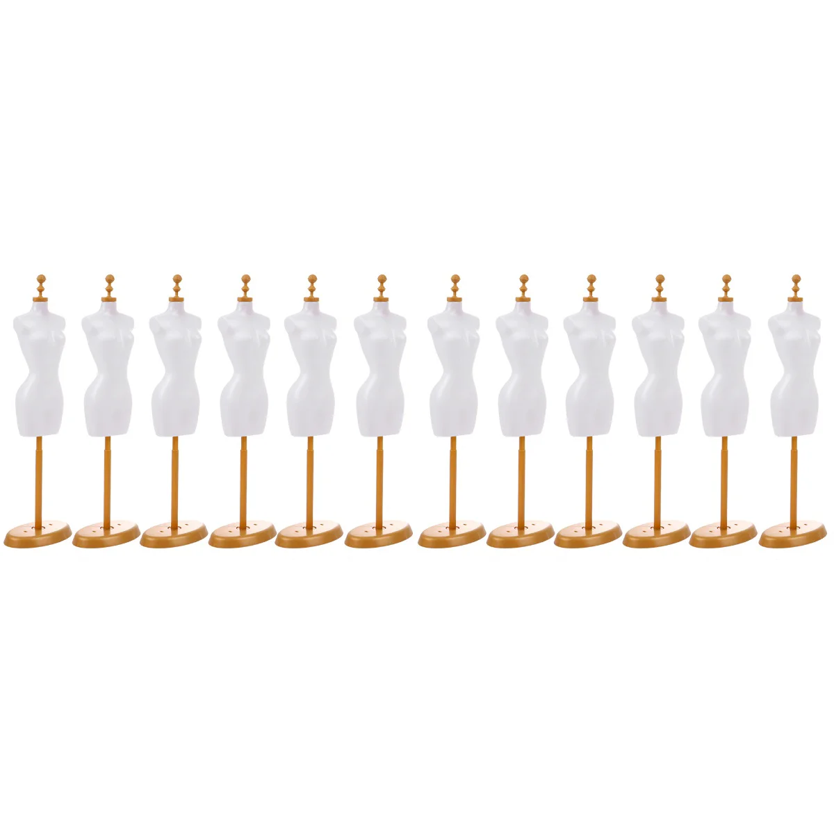 

12 Pcs Mini Toy Skirt Creative Mannequin Dress Stand Coat Hanger Dolls Model Stands White Plastic