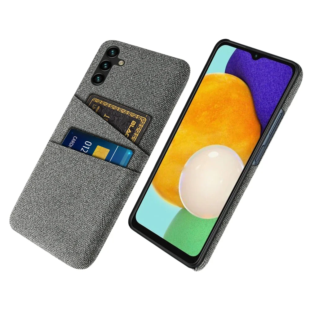 Чехол для Samsung A13 5G роскошный тканевый чехол с двумя картами Galaxy
