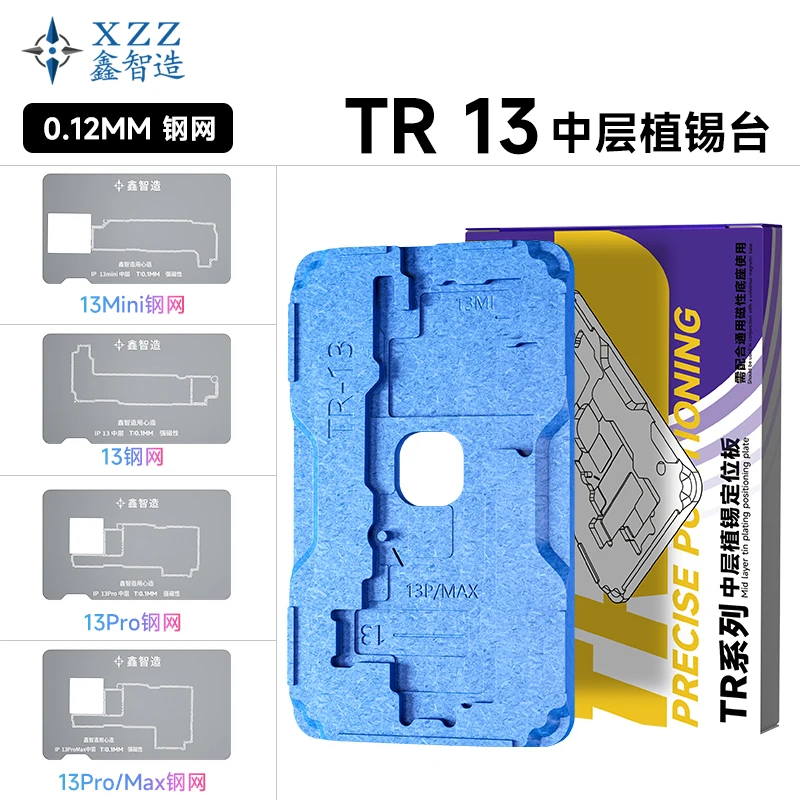 

XZZ TR трафарет для паяльной пасты для материнской платы iphone, средний слой X/11/12/13/14/15/16/16e, комплект трафаретов для реболлинга BGA