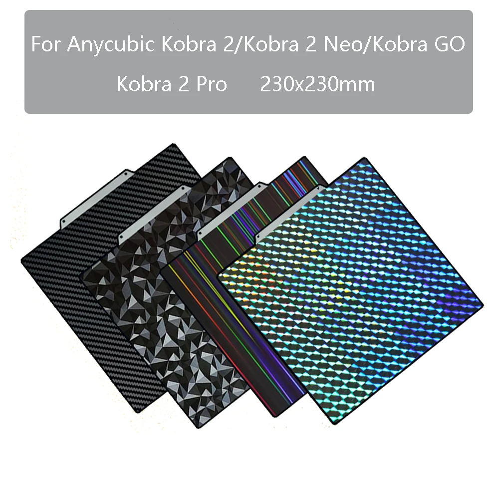 Магнитный 3D-принтер для Anycubic Kobra 2/Kobra 2 Pro/Kobra Neo PEO PET Лист 230x230 Двухсторонняя сборная