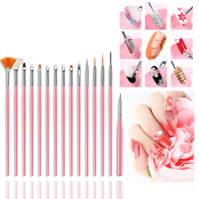 

Nail Brushs For Manicure Gel Brush For Nail Art 3/5/15Pcs Nail pen Acrylic Liquid Powder Carving Gel Brush For DIY Decoration