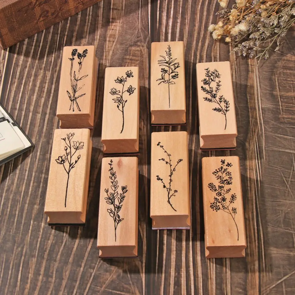 

1PC Sewing Arts Home standard stamp DIY wooden rubber stamps Vintage grass plants Scrapbooking