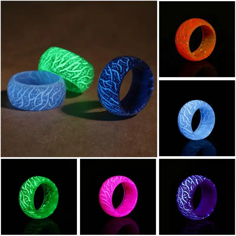 

Luminous Resin Ring Glow Inlay Background Fluorescent Glowing Rings Jewelry FA