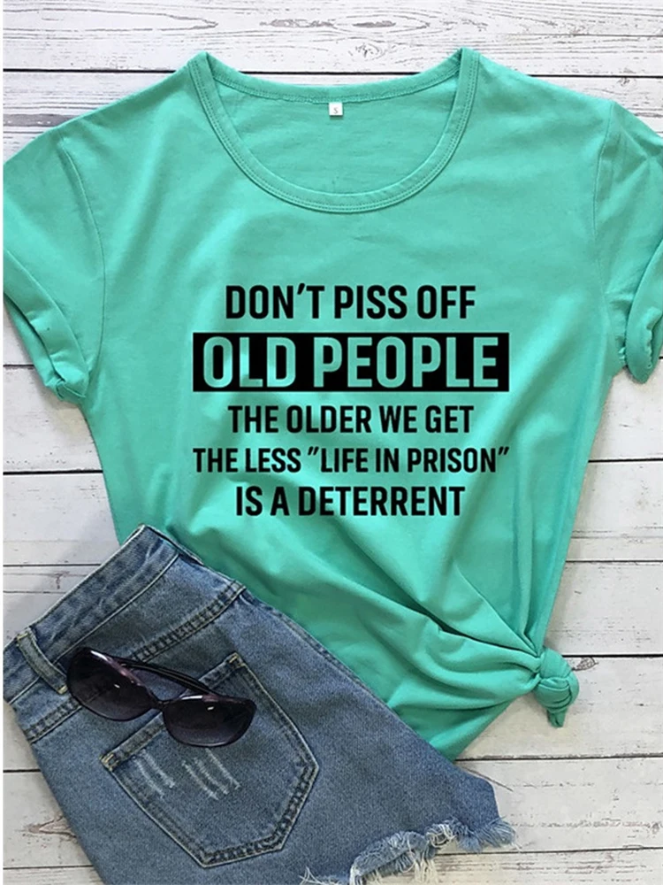 

Женские и мужские летние футболки с коротким рукавом и принтом надписи не мочить пожилых людей 2022