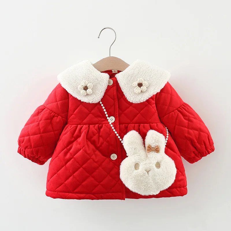 Купи 2022 New Baby Girl Clothes Children Keep Warm Autumn Winter Long Sleeves Coat Girls Turn Down Collar Flower Jacket 1-4 Years Old за 660 рублей в магазине AliExpress