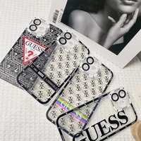 fashion luxury brand guess shockproof silicone soft clear phone case for iphone 11 pro max 12 mini pro max 13 mini 13 pro max