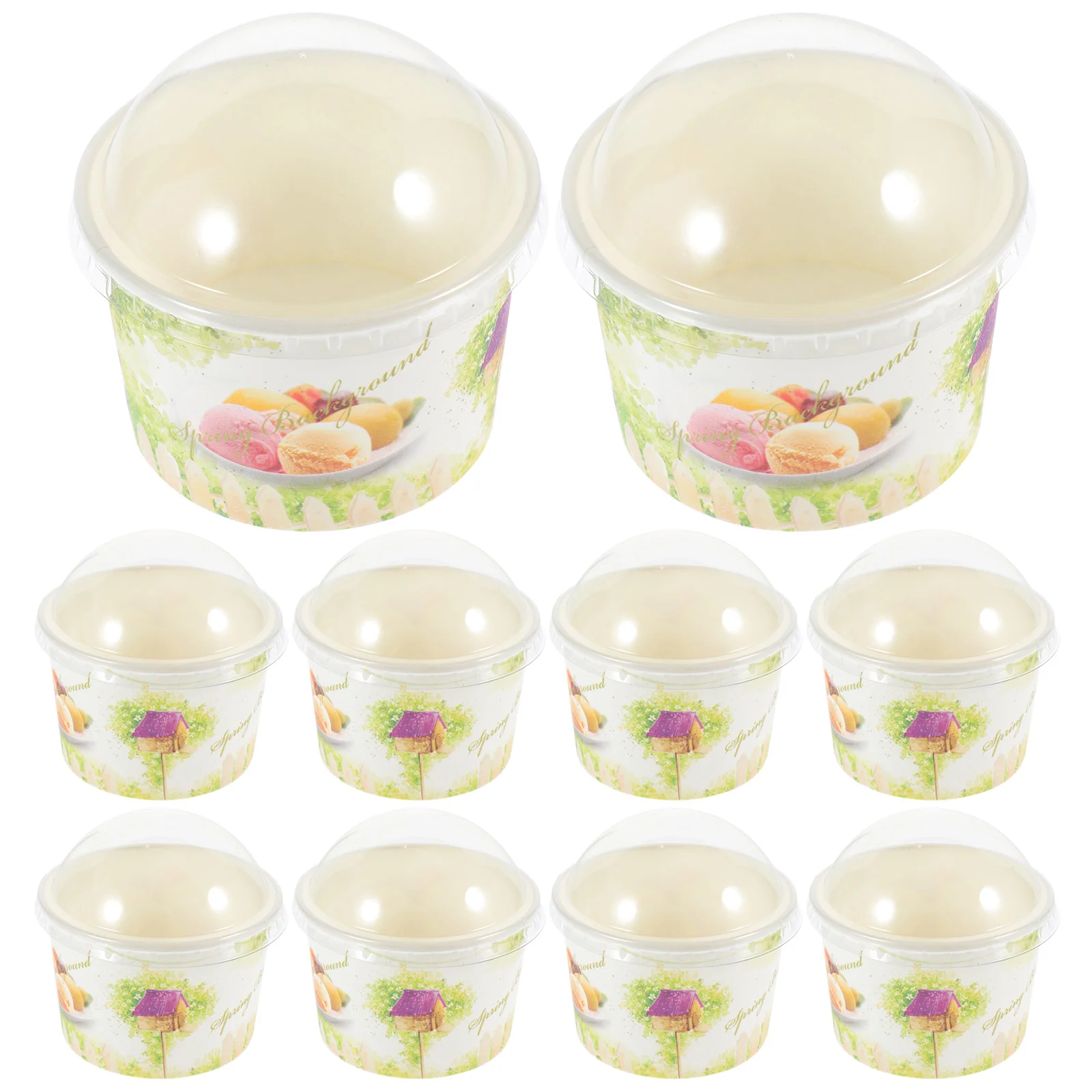 50 комплектов стаканчиков для мороженого десертов пластиковых контейнеров