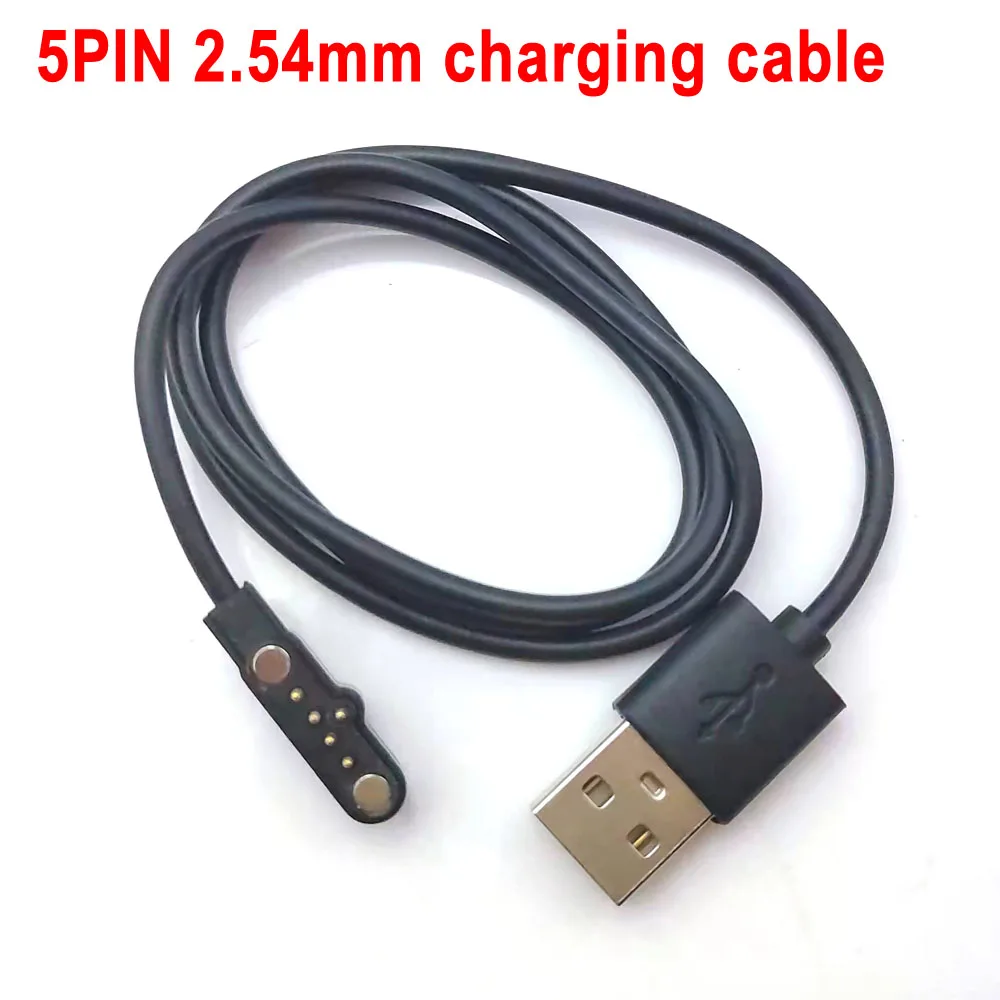 Купи 5pin Pogo Magnet Cable for Kids Smart Watch Charging Cable USB 2.54mm Charge Cable for A20 A20S TD05 V6G Magnetic Charger за 254 рублей в магазине AliExpress