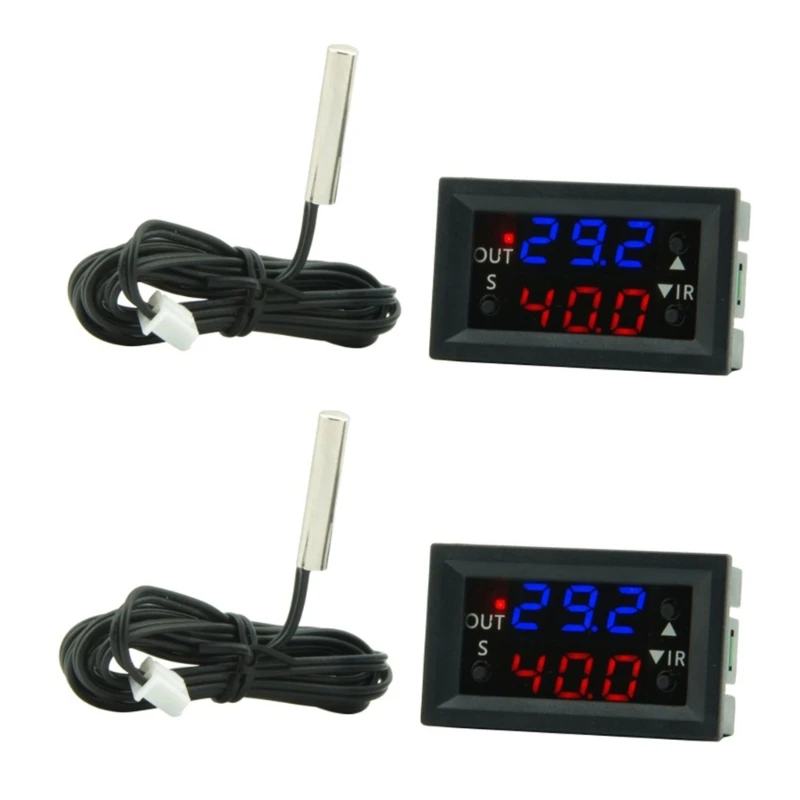 Цифровой термостат 50JC, 12 В постоянного тока, реле управления температурой, плата с водонепроницаемыми щупами NTC