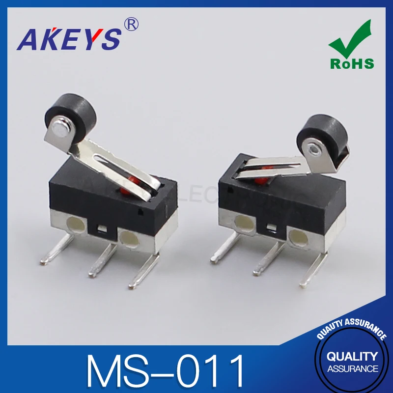 Ms-011-l /R Left/Right Bent Foot with Wheel Small Micro Three-Pin Mouse Button Switch