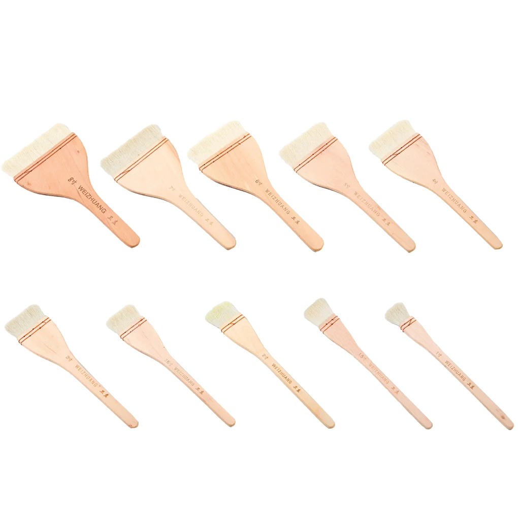 

Paintbrush White Goat Hair Brush Lightweight Wood Handle Scrubbing Oil Painting Brushes for Work Watercolor Pottery