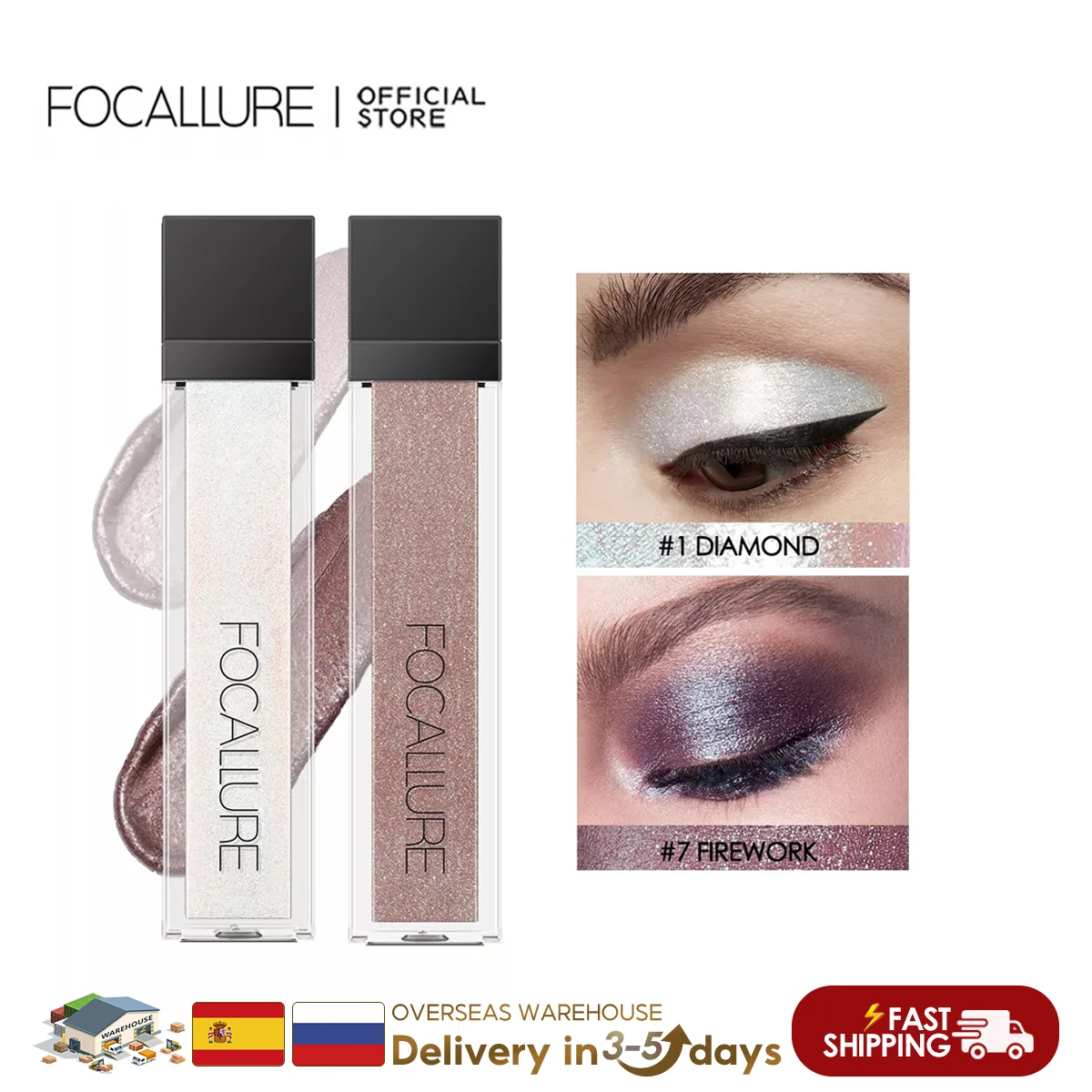 

FOCALLURE 14 Color Liquid Eyeshadow Diamond Shiny Eyeliner Pen Eyeshadow Palette Long Lasting Shimmer Pigmented Makeup Cosmetic