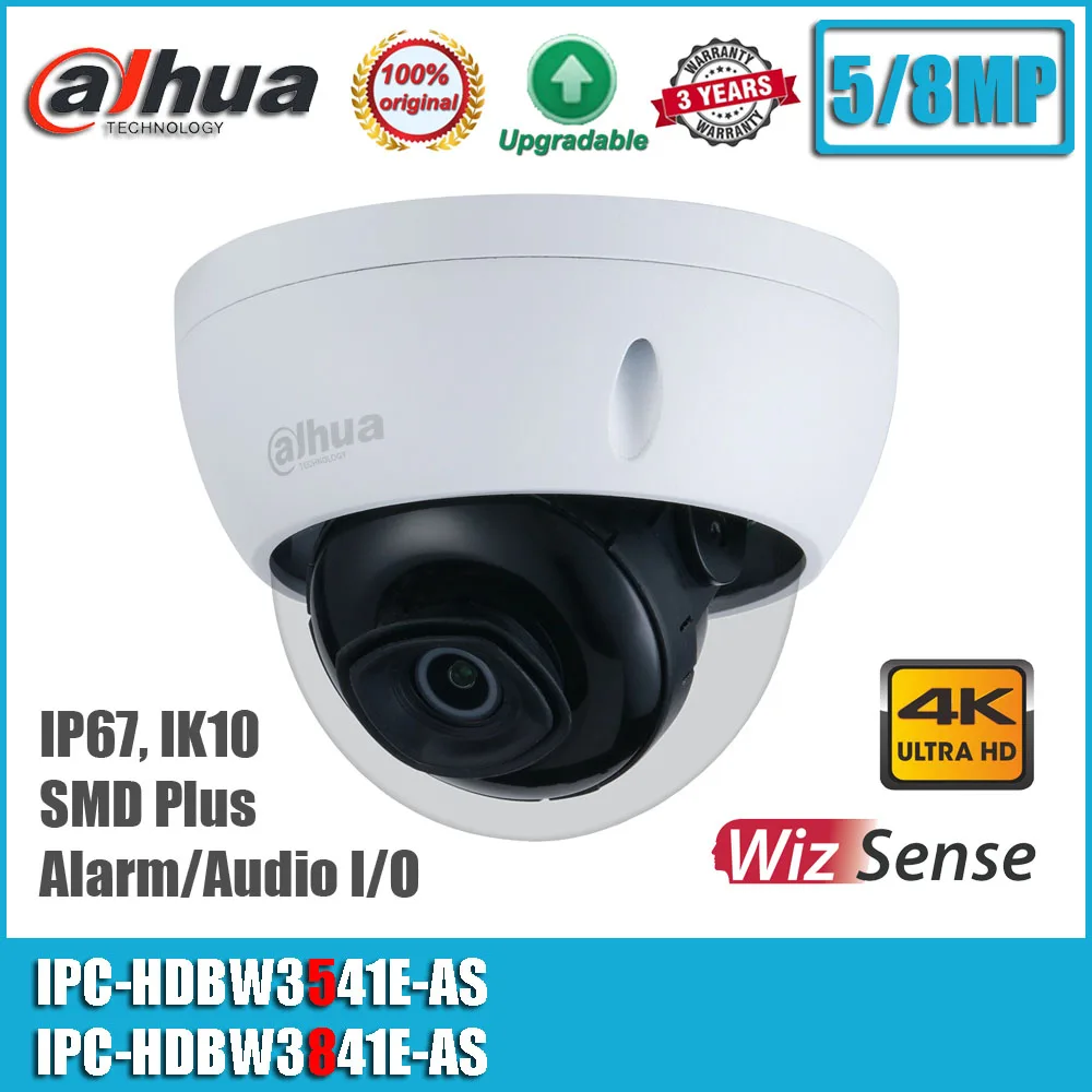 Dahua IPC-HDBW3841E-AS и IPC-HDBW3541E-AS 5/8MP POE IR IP67 IK10 SMD Plus сетевая камера с фиксированным фокусным расстоянием WizSense