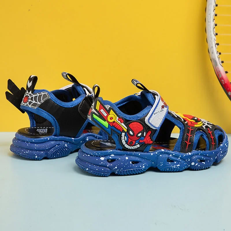 Детские Сандалии Disney Spider-man — Светящиеся Спортивные Тапочки Для Мальчиков